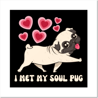 I Met My Soul Pup Valentines Gift For Dog Lovers Posters and Art